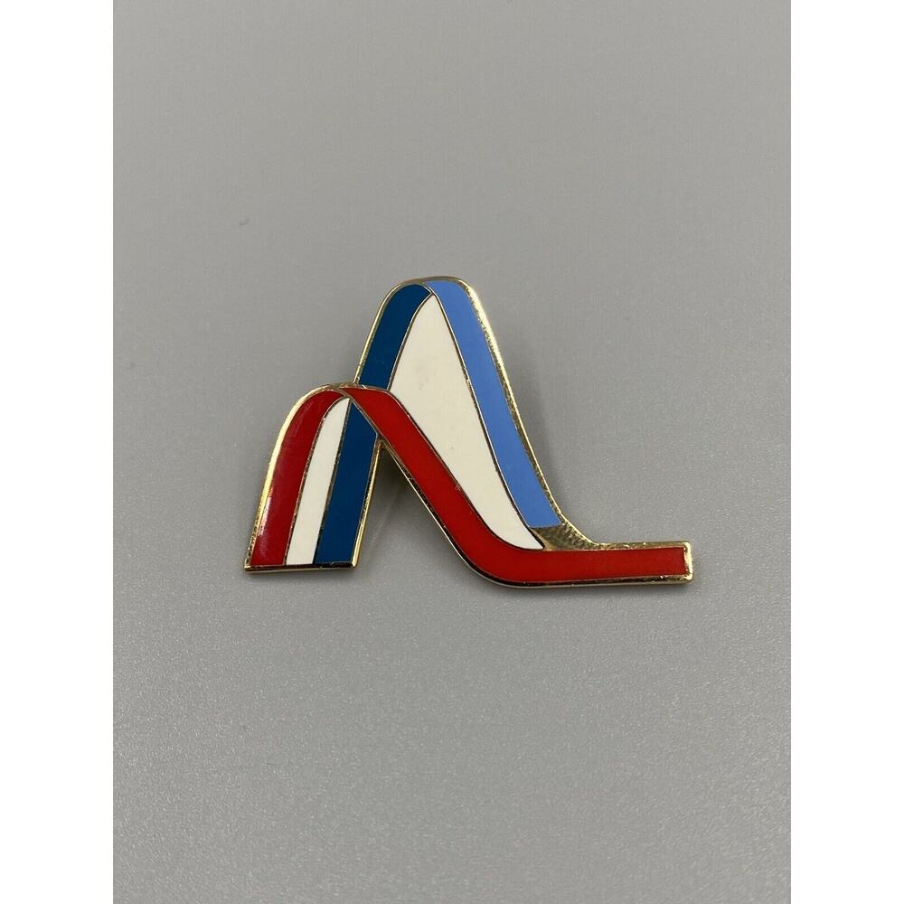 Red‎ White Blue Abstract Ribbon Shaped Lapel Pin